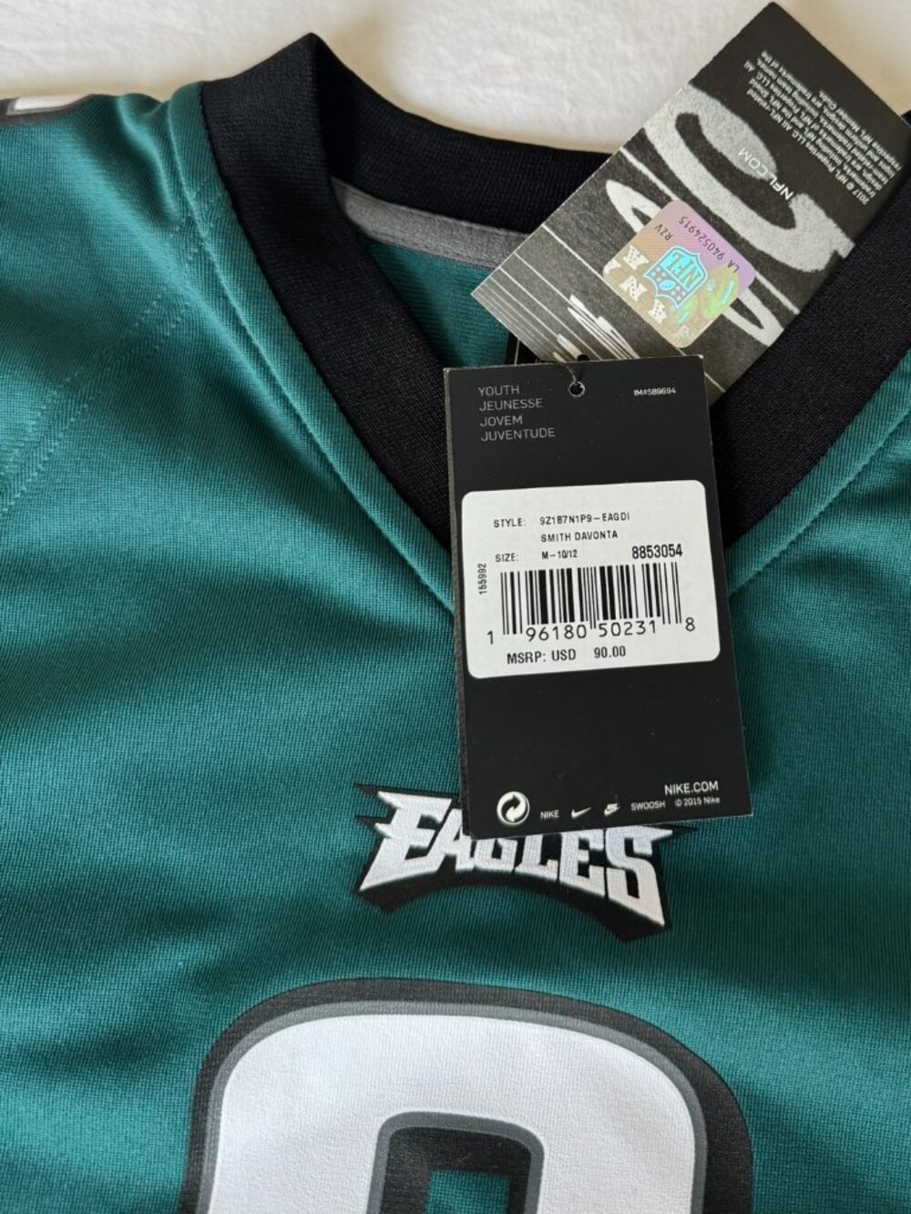 DeVonta Smith #6 Philadelphia Eagles Nike Game Jersey Youth M New With Tags